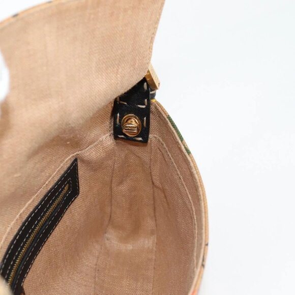 FENDI Mamma Baguette Shoulder Bag Coated Canvas Brown Gold Auth 127210SM - Picture 11 of 16